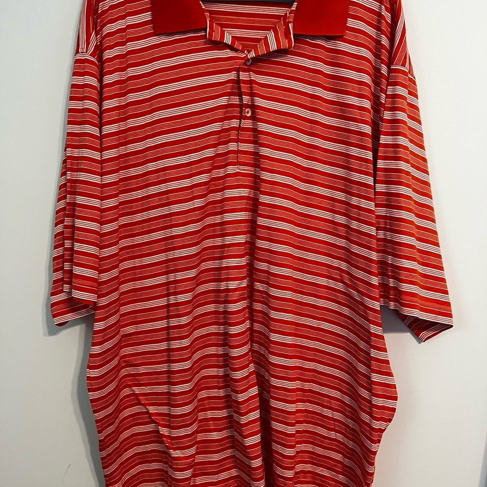 Fairway & Greene Performance Polo Red Striped XXL